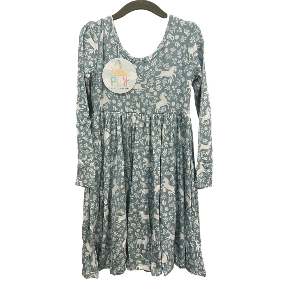Little Sleepies Unicorn Garden Twirl Dress Size 6 NWT